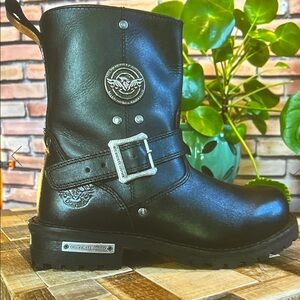🥾 Milwaukee Leather Engineer Boots – Black Harness – New – Sz 7M / 9W (EU 40)